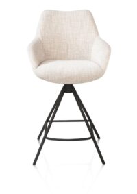 Mats, barstoel - metalen 4-pootjes - rough off black - Luton - Creme