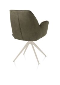 Bell, armstoel - creme frame - draaibaar - pocket - combi Calabria/Vada - mosgroen - Afbeelding 3