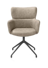 Sage, armstoel draaibaar - graphiet - stof Oregon - beige