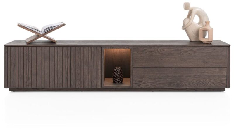 Trenton, Lowboard 210 Cm - 2-Deuren + 2-Laden + 1-Niche - Clay - Afbeelding 2