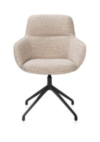 Mateo, armstoel - draaibaar - rough off black - Bellini - Creme