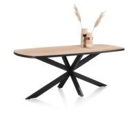 Avalox, eetkamertafel ovaal 180 x 110 cm - kleur oak natural vintage - centrale poot - Afbeelding 2