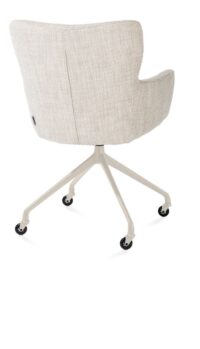 Sage, armstoel + wielen - alu frame in creme - stof Luton - Creme - Afbeelding 2