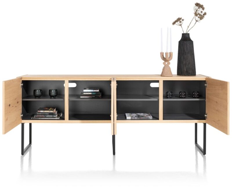 Carving, Dressoir 210 Cm. - 4-Deuren - Natural - Afbeelding 2