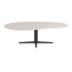 Saluti, table organic 240 X 120 cm. - pied central - noir - Light sand