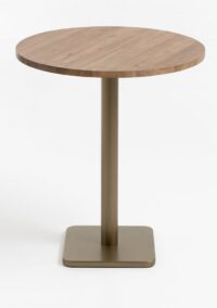 Brest table de bar vintage oak D80cm - Or