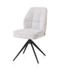 Bell, chaise - piétement noir - pivotante - confort ressorts - combi Calabria/Vada - Caillou - Image 2