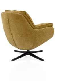 Densa, fauteuil pivotant - tissu Valencia - Jaune ocre - Image 3