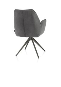 Bell, chaise &agrave; accoudoirs - pi&eacute;tement graphite - pivotante - confort ressorts - tissu calabria - Anthracite - Image 3
