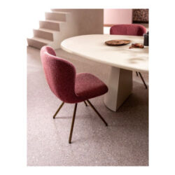 Ethan, chaise - pivotante - 4-pieds steelbrown - tissu Cloudy - Olive