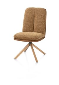 Theros, Chaise de salle &agrave; manger 4 pieds en ch&ecirc;ne naturel avec syst&egrave;me relax - pivotante - tissu oregon/s&eacute;ville - Desert - Image 2
