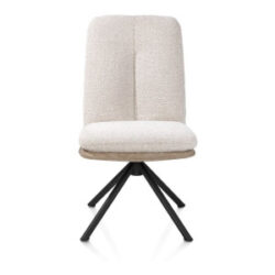 Theros, eetkamerstoel 4-poots zwart frame - draaibaar - stof Oregon/Sevilla - beige - beige