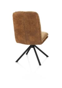 Theros, eetkamerstoel 4-poots zwart frame - draaibaar - stof Oregon/Sevilla - beige - Desert - Afbeelding 3