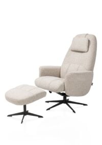 Torino, relaxfauteuil incl. poef - grafiet frame