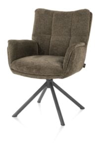 Juna, chaise &agrave; accoudoirs - pi&eacute;tement graphite avec function relax - pivotante - tissu Livigno - Vert fonce - Image 2