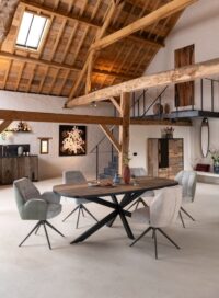 Avalox, bartafel ovaal 210 x 110 cm - kleur oak natural vintage - V poot - Afbeelding 3