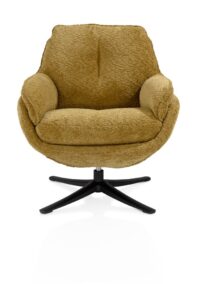 Densa, fauteuil pivotant - tissu Valencia - Jaune ocre