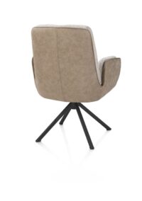 Theros, armstoel 4-poots zwart frame - draaibaar stof Oregon/Sevilla - beige - beige - Afbeelding 3