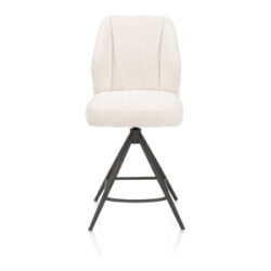 Baya, chaise de bar - pivotante - graphite - ressorts ensaches - tissu Sevilla - Creme