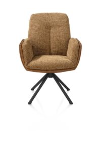 Theros, armstoel 4-poots zwart frame - draaibaar stof Oregon/Sevilla - beige - Desert