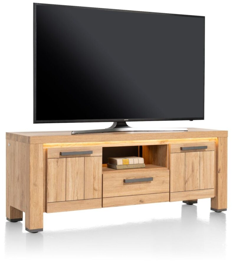 Delmonte, Lowboard 140 Cm - 2-Deuren + 1-Lade + 1-Niche (Led + Dimmer) - Afbeelding 2