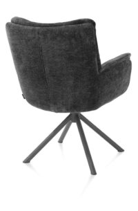 Juna, chaise &agrave; accoudoirs - pi&eacute;tement graphite avec function relax - pivotante - tissu Livigno - Anthracite - Image 3