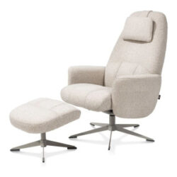 Torino, fauteuil (incl. pouf) - silk grey