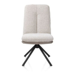 Theros, eetkamerstoel 4-poots zwart frame - draaibaar - stof Oregon/Sevilla - beige - Kiezel
