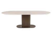 Brianto, eetkamertafel 240 x 100 cm - keramiek blad - Travertin