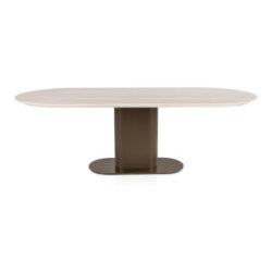 Brianto, eetkamertafel 240 x 100 cm - keramiek blad - Travertin