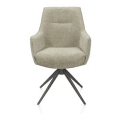 Theo, Fauteuil, tissu Vada, pivotant à 360 degrés, cadre graphite, poche - Sauge verte