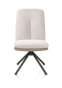 Theros, Eetkamerstoel 4-poots graphiet frame met relax-systeem - draaibaar - stof oregon/sevilla - beige