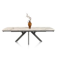 Vegas, uitschuiftafel 200 (+ 80) x 100 cm - keramiek op glas - wit