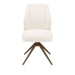 Baya, eetkamerstoel - draaibaar + relax - steelbrown - pocketvering - stof Sevilla - Creme