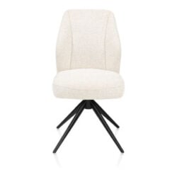 Baya, eetkamerstoel - draaibaar + relax - zwart - pocketvering - stof Sevilla - Creme