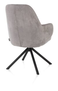 Melle, armstoel zwart frame - draaibaar - stof Calabria - antraciet - charcoal - Afbeelding 3