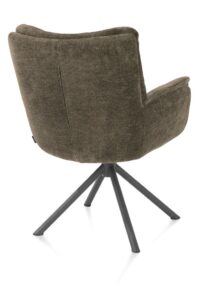 Juna, armstoel - grafiet frame - draaibaar - stof Livigno - Donkergroen - Afbeelding 3