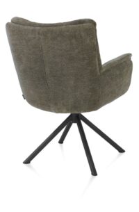Juna, armstoel - zwart frame - draaibaar - stof Livigno - Donkergroen - Afbeelding 3