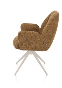 Baya, armstoel - draaibaar + relax - cr&egrave;me - pocketvering - stof Sevilla - Okergeel - Afbeelding 3
