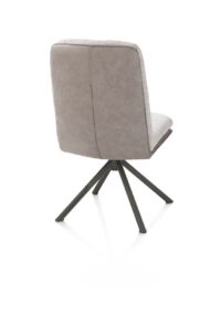 Theros, Chaise de salle à manger 4 pieds structure en graphite avec système relax - pivotante - tissu oregon/séville - Caillou - Image 3