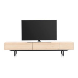 Modali, meuble tv 237 cm - 1-tiroir + 2-portes rabattantes - natural