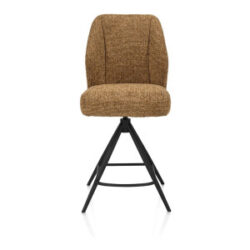 Baya, chaise de bar - pivotante - noir - ressorts ensaches - tissu Sevilla - Jaune ocre