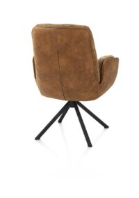 Theros, armstoel 4-poots zwart frame - draaibaar stof Oregon/Sevilla - beige - Desert - Afbeelding 3