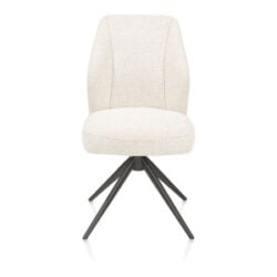 Baya, eetkamerstoel - draaibaar + relax - grafiet - pocketvering - stof Sevilla - Creme
