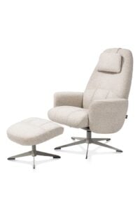 Torino, relaxfauteuil incl. poef - silk grey