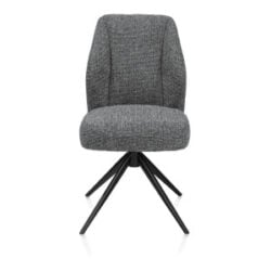 Baya, eetkamerstoel - draaibaar + relax - zwart - pocketvering - stof Sevilla - Antraciet