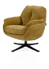 Densa, fauteuil pivotant - tissu Valencia - Jaune ocre - Image 2
