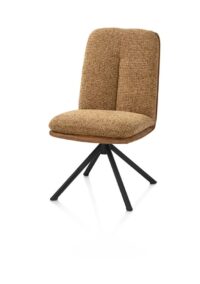 Theros, eetkamerstoel 4-poots zwart frame - draaibaar - stof Oregon/Sevilla - beige - Desert - Afbeelding 2