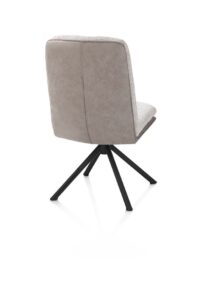 Theros, eetkamerstoel 4-poots zwart frame - draaibaar - stof Oregon/Sevilla - beige - Kiezel - Afbeelding 3