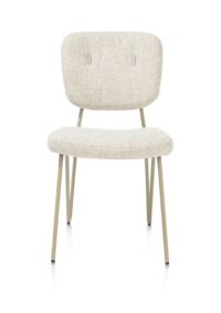 June, eetkamerstoel + pocketvering - frame in RAL 7034 - grijs-groen + stof Luton